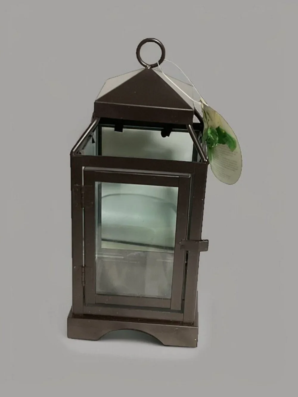 Candelaria Home Brown Metal & Glass Decorative Lantern